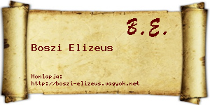 Boszi Elizeus névjegykártya